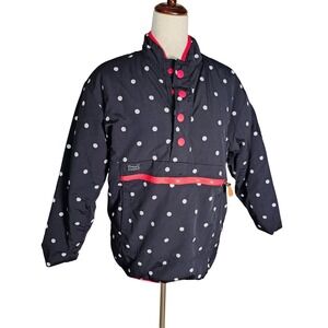 Simply Southern Polka Dot Quarter Zip Pullover Reversable Fleece Jacket